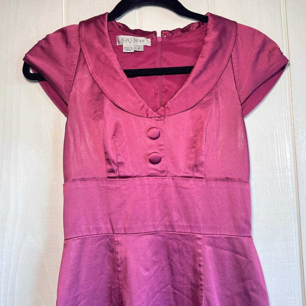 Kay Unger 2000’s Magenta Mini Dress - Picture 5 of 5